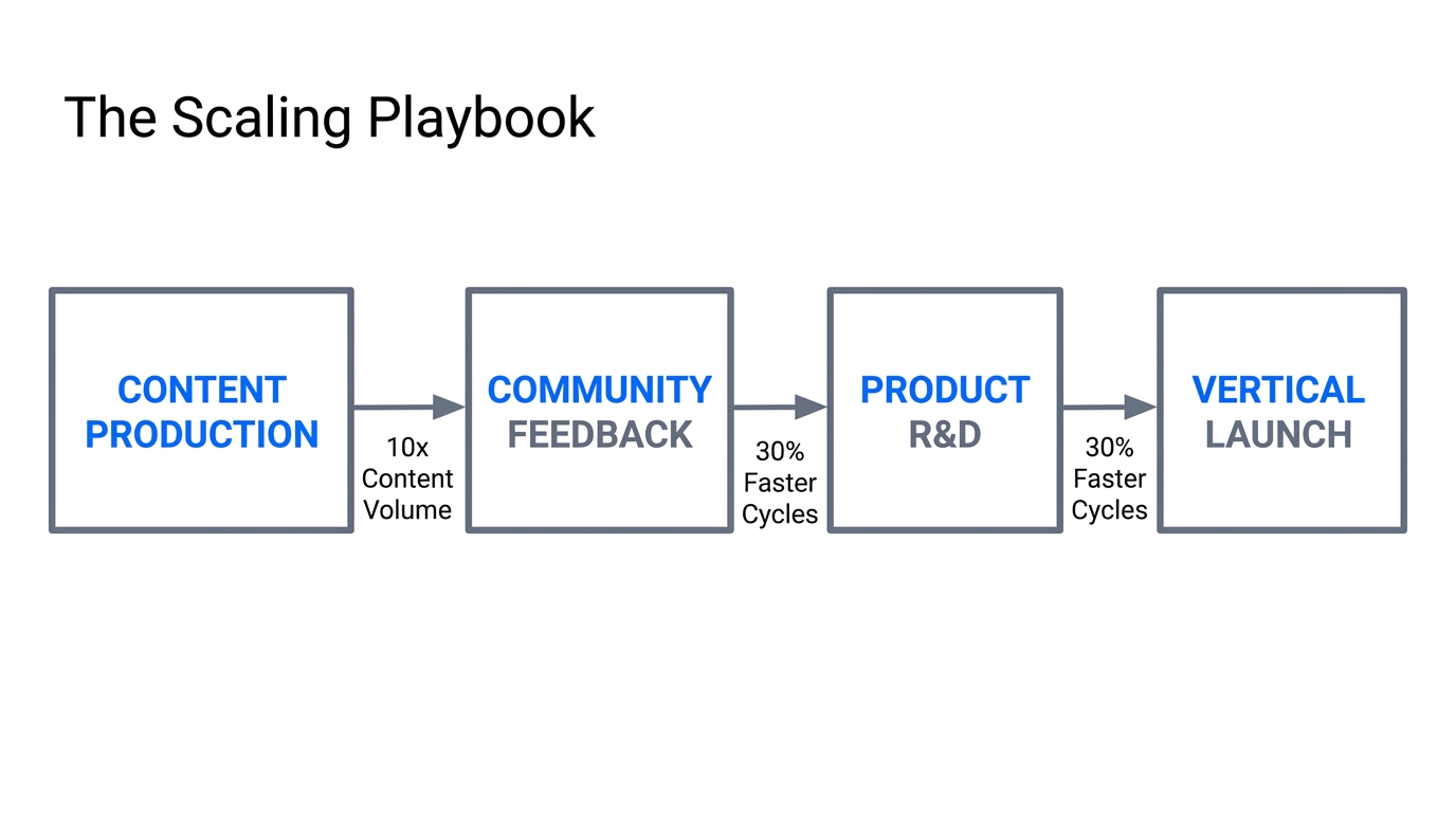 The repeatable workflow for scaling content and product development simultaneously.