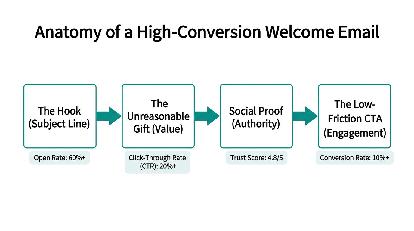 A structural breakdown of the perfect 2026 welcome email sequence.