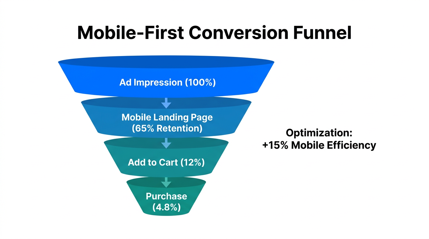 Conversion funnel metrics for mobile-first Shopify ad campaigns.