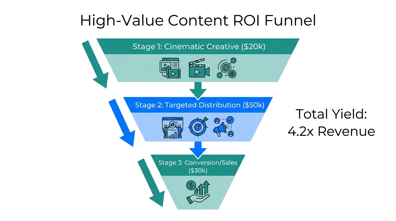 Budget allocation and revenue yield for the 100k production model.