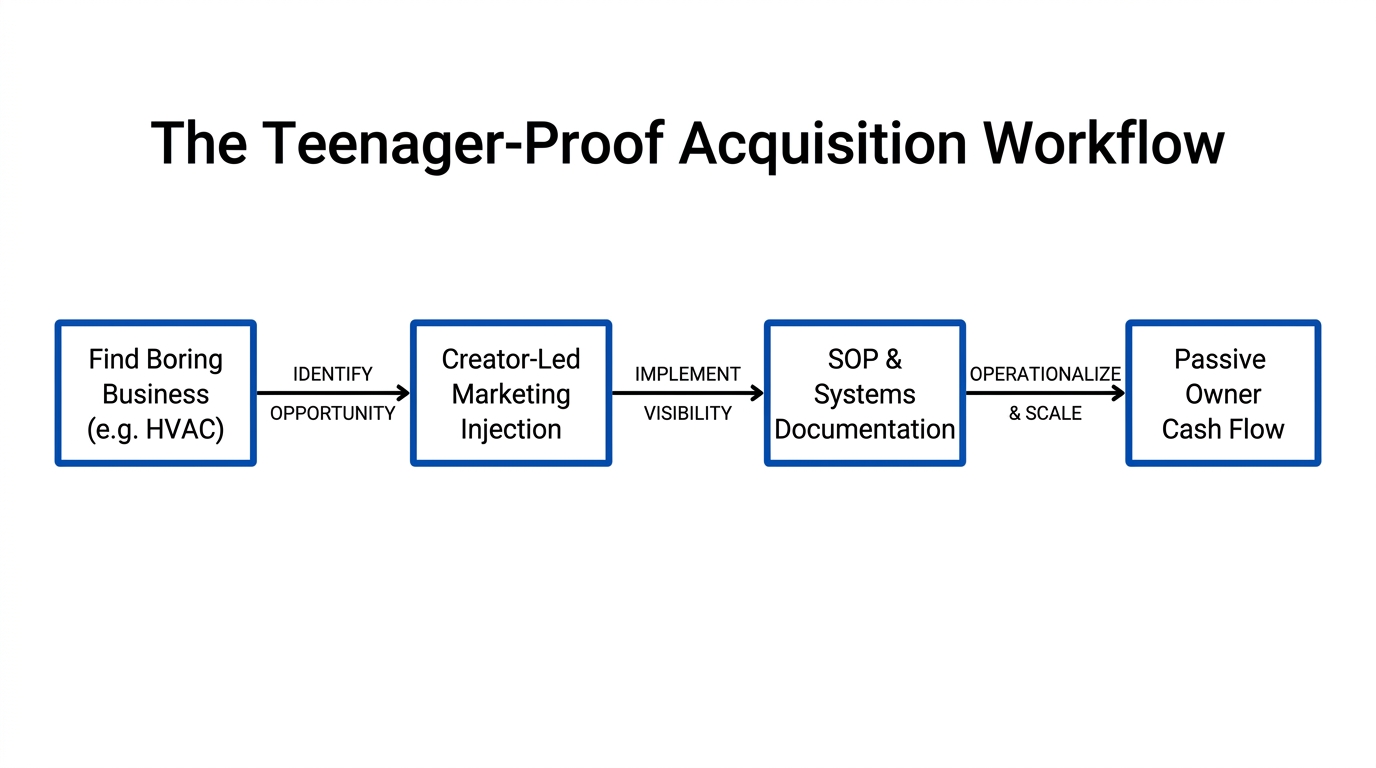 A step-by-step workflow for turning 'unsexy' businesses into passive assets.