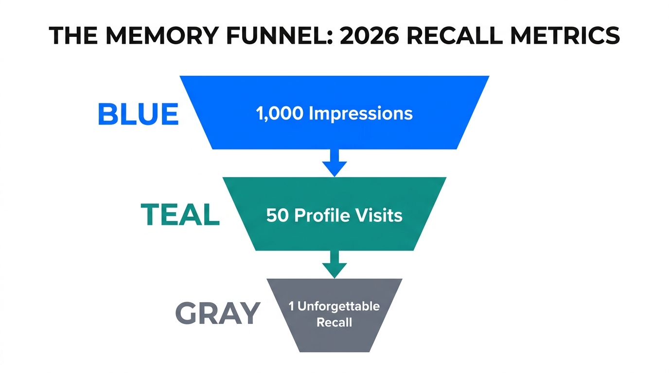 The conversion funnel from passive scrolling to permanent brand recall.