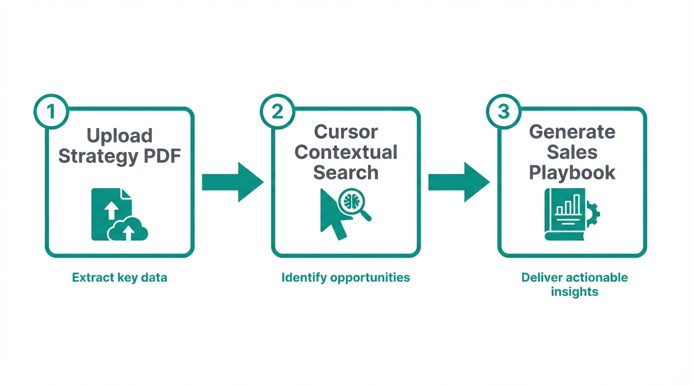 Process for converting static strategy documents into actionable sales playbooks.