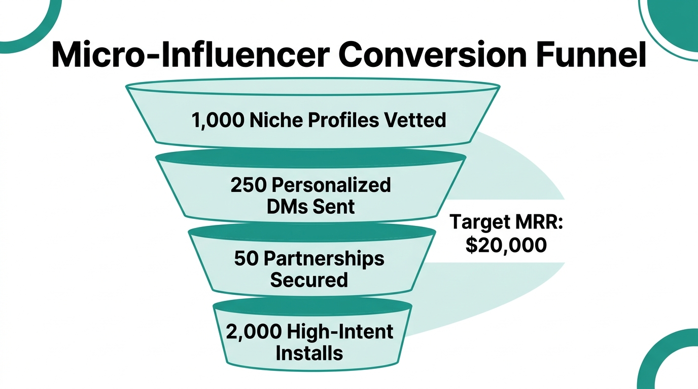 The micro-influencer outreach funnel for scaling app distributions.