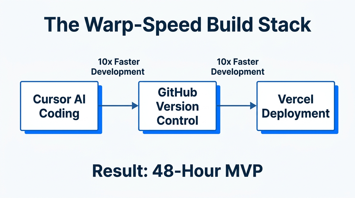 Rapid deployment workflow using the Cursor AI development stack.