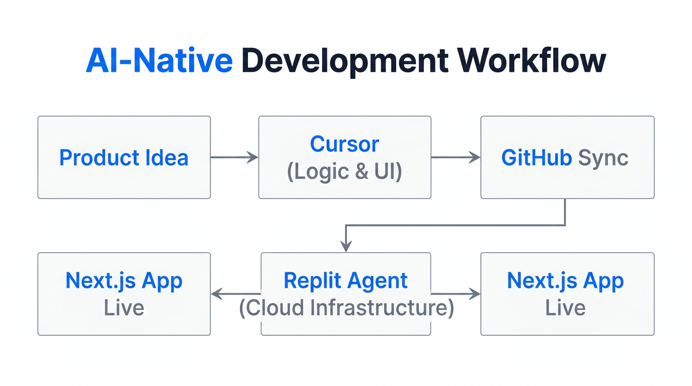 A streamlined workflow for building Next.js apps using AI tools.