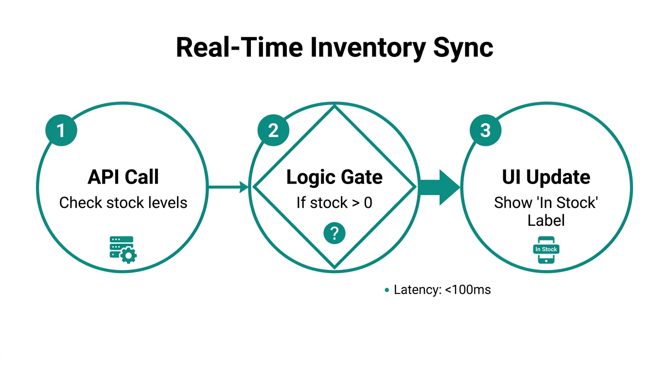 How headless components fetch and display live inventory data from Shopify.