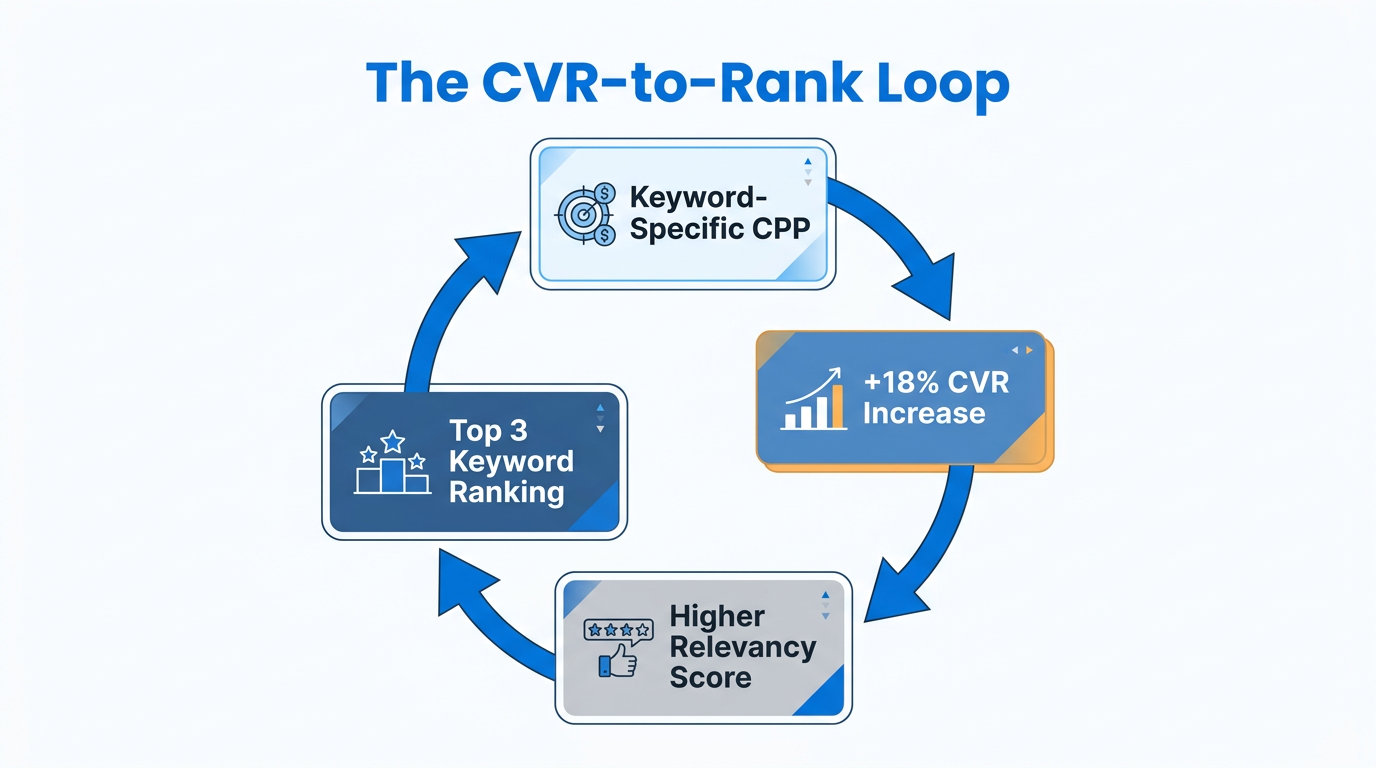 The positive feedback loop between conversion rates and keyword rankings.