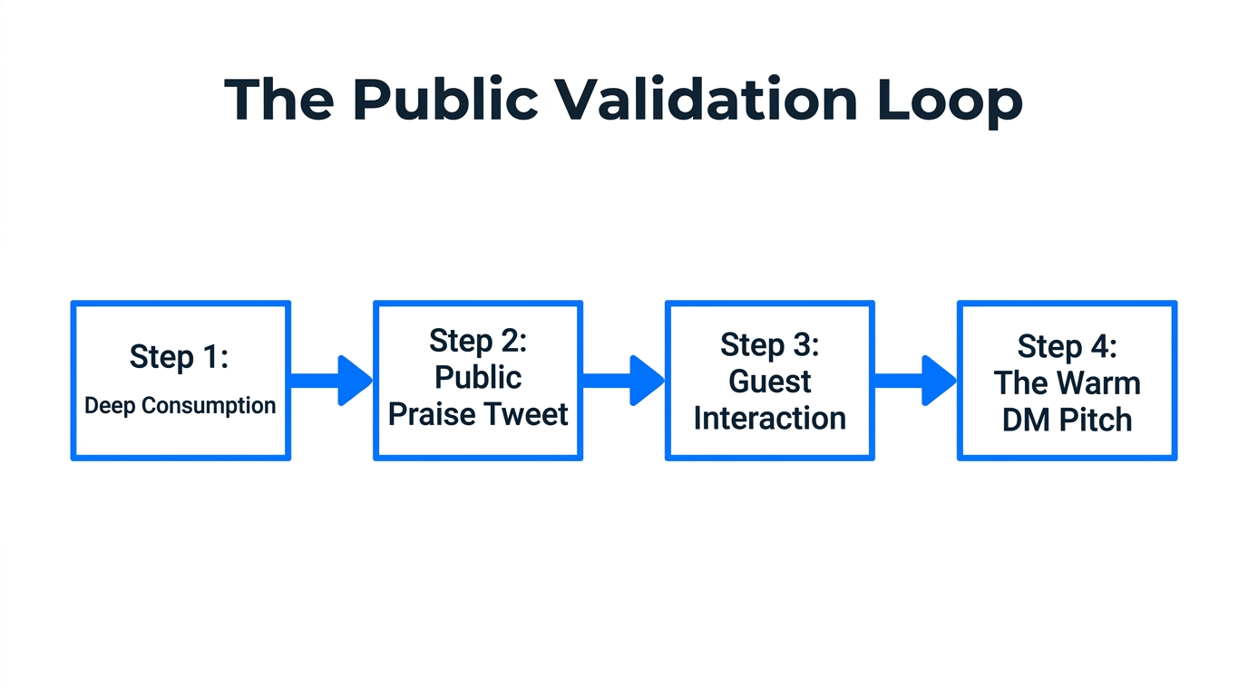 Step-by-step workflow for the public validation outreach strategy.