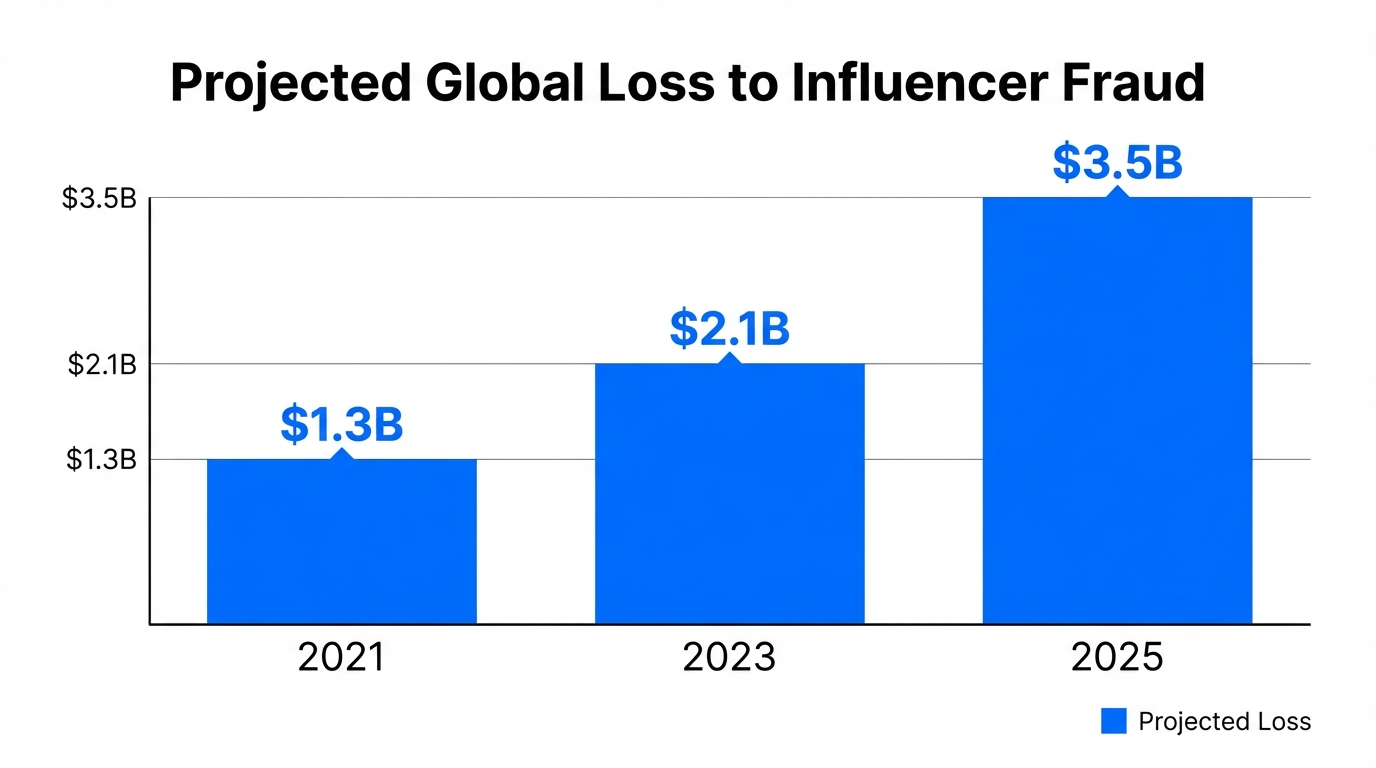 Projected economic impact of influencer fraud through 2025.