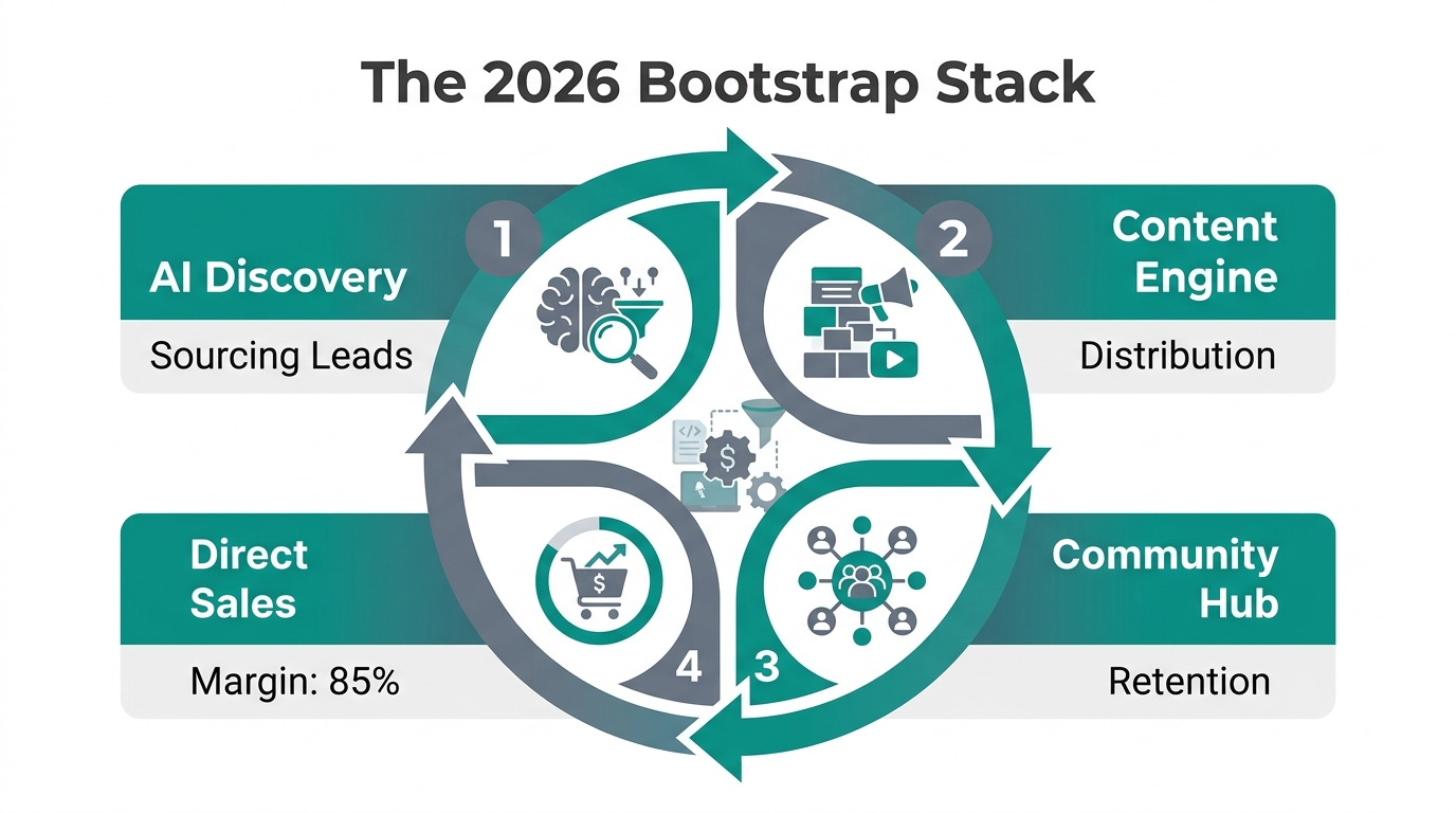 The four-step technology stack for distribution-first brand building.