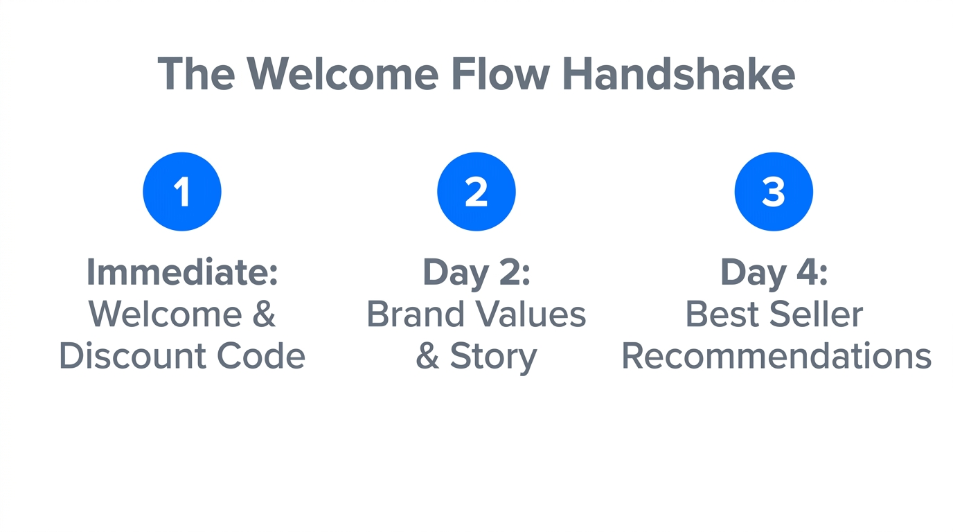 The first three essential touchpoints for a new email subscriber.