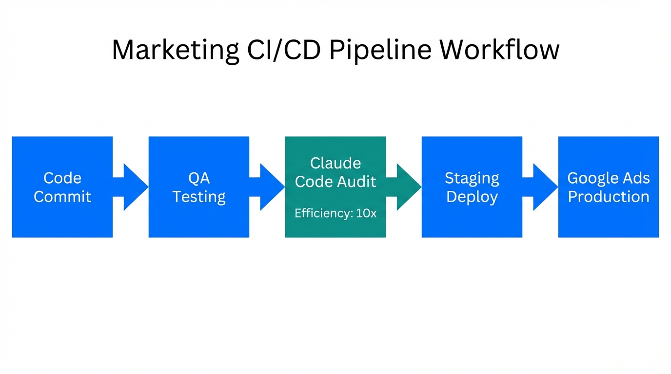 The continuous integration and deployment pipeline for marketing campaign code.