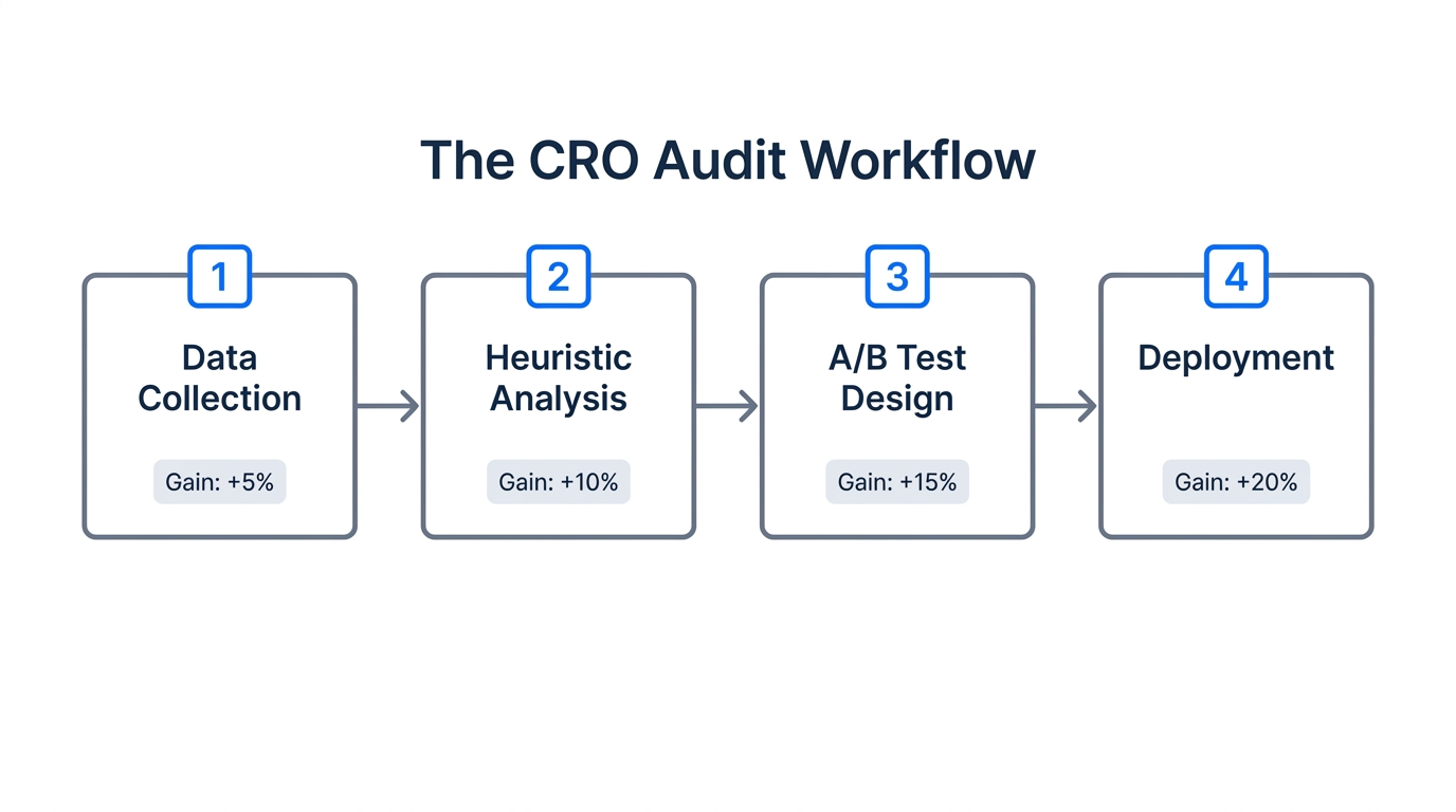 A four-step process for conducting a high-impact CRO audit.