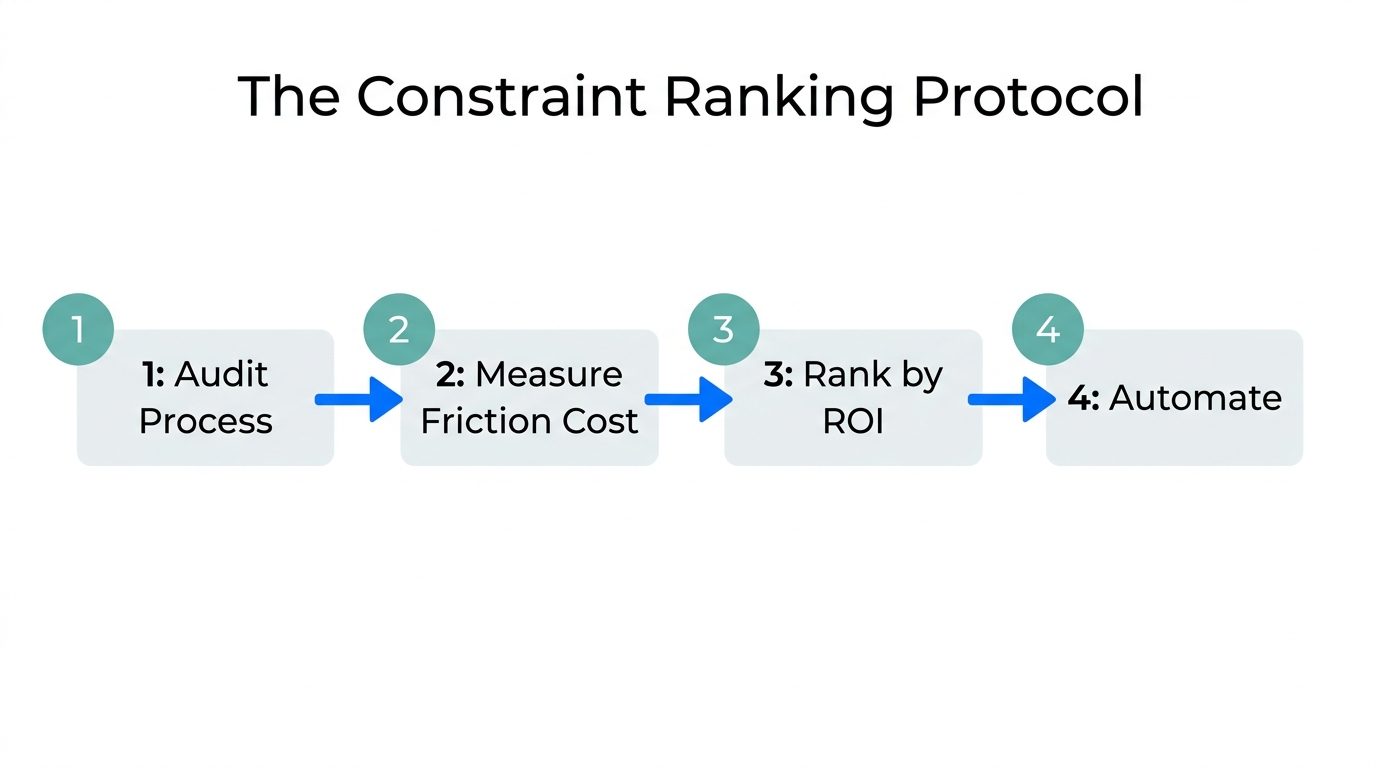 Step-by-step workflow for identifying and ranking business constraints.