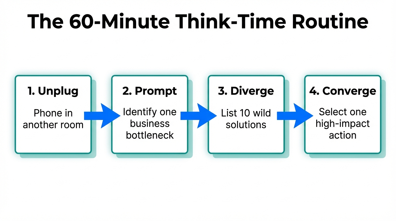 A four-step workflow for executing a productive think-time session.