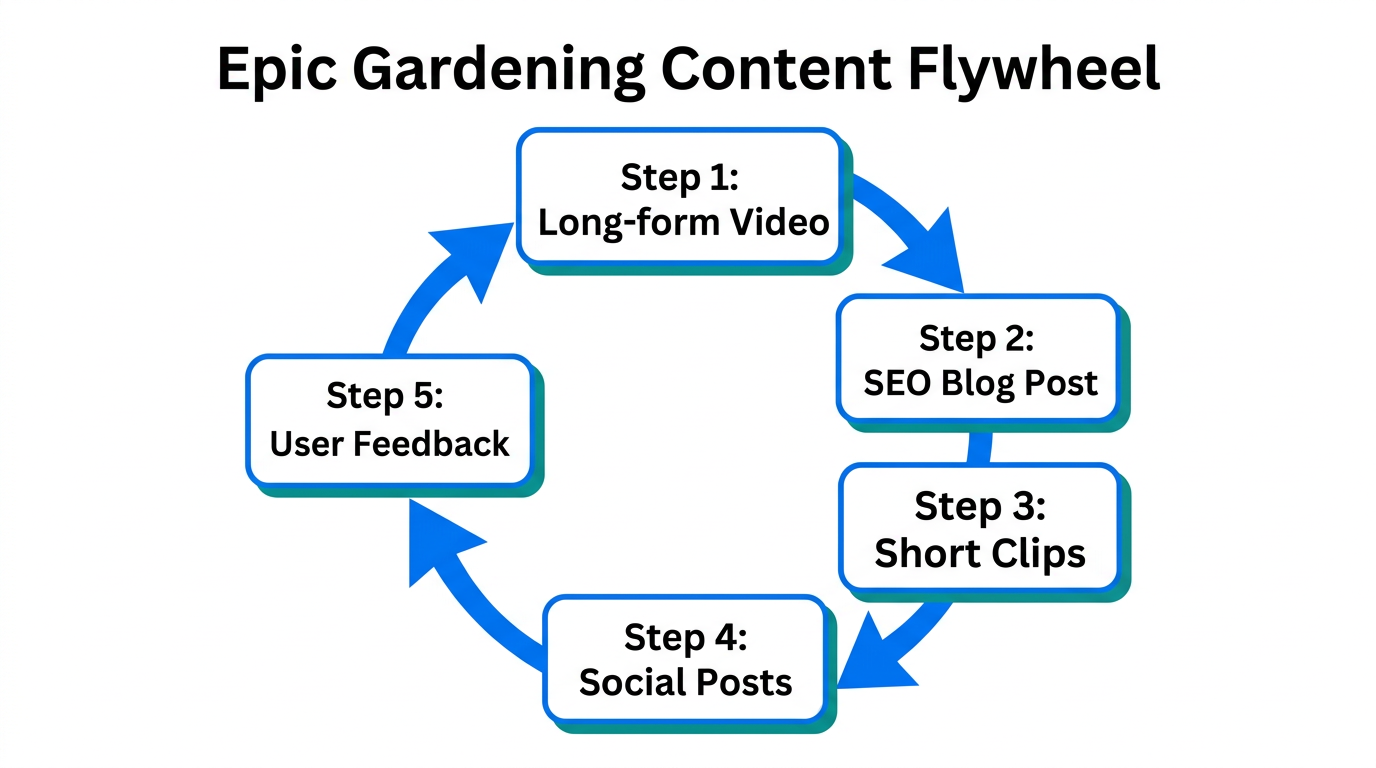 The multi-channel content flywheel driving organic visibility and audience growth.