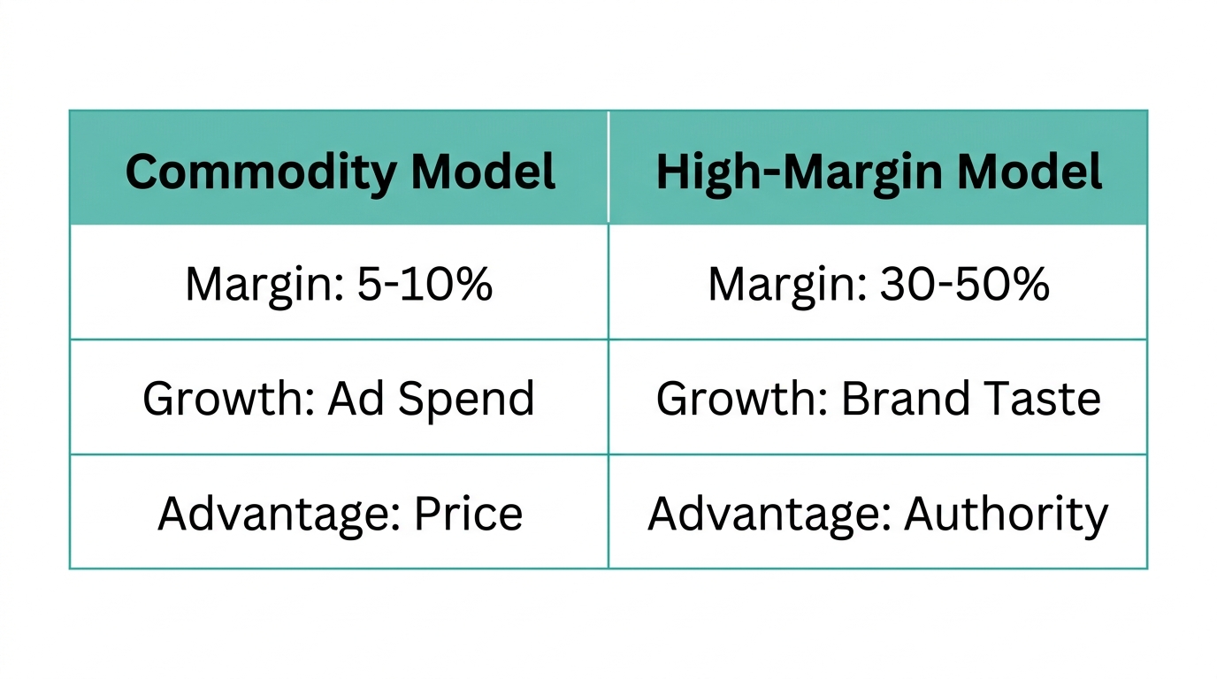 Comparison of high-margin versus low-margin business characteristics
