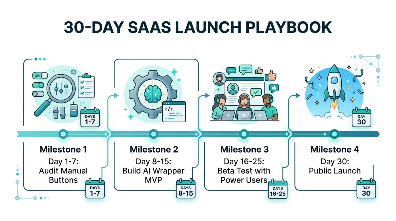 A four-week roadmap for building and launching an AI micro-SaaS.