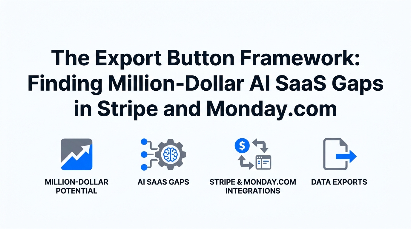 The Export Button Framework: Finding Million-Dollar AI SaaS Gaps in Stripe and Monday.com