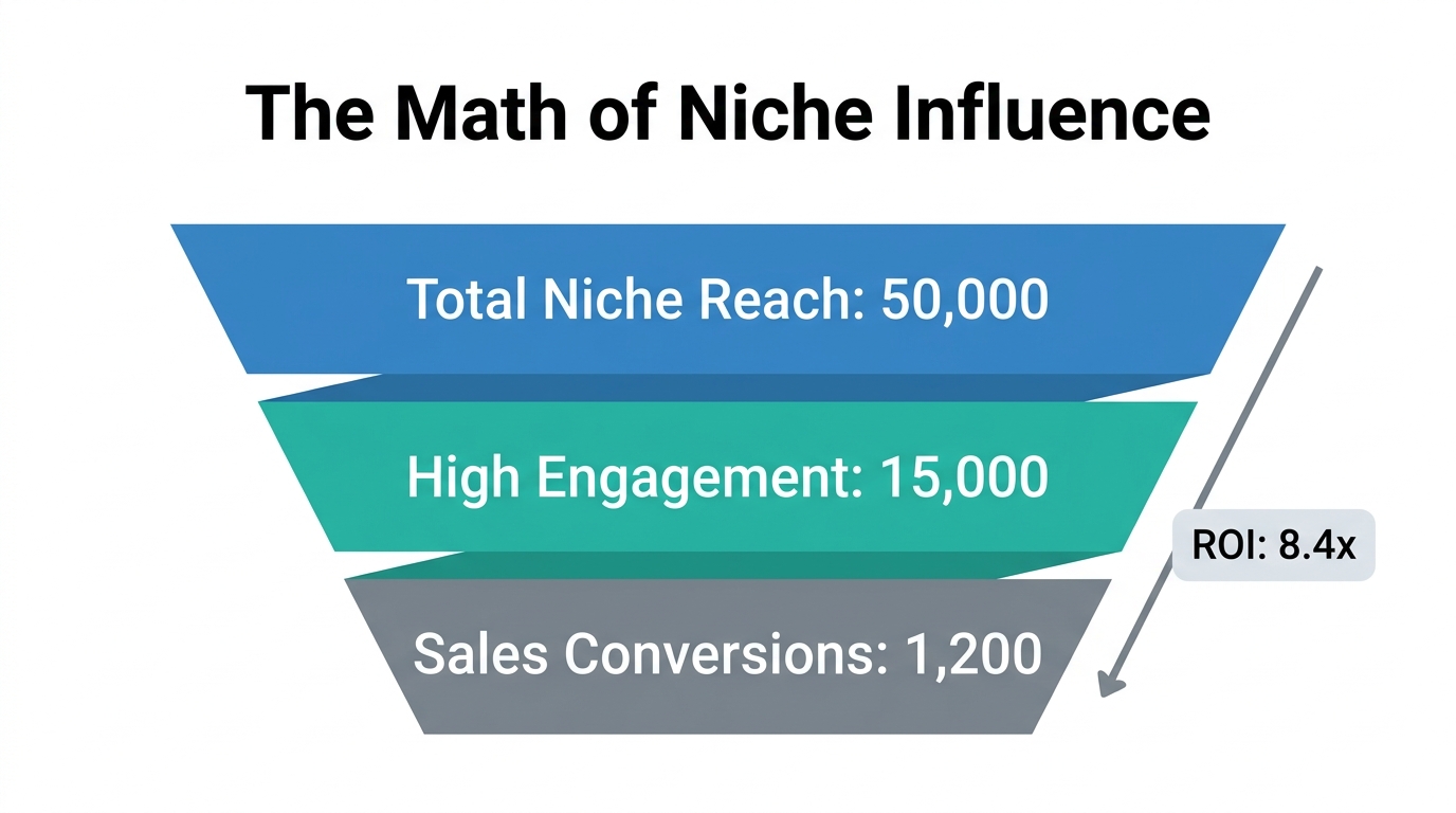 The high conversion funnel math behind niche influencer marketing.