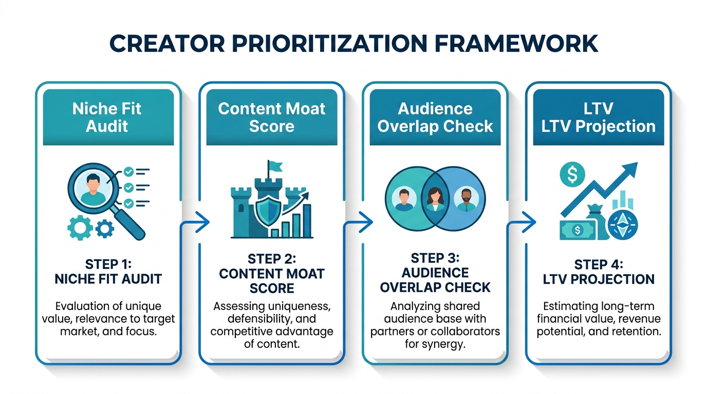 A four-step framework for vetting and prioritizing niche influencer partners.