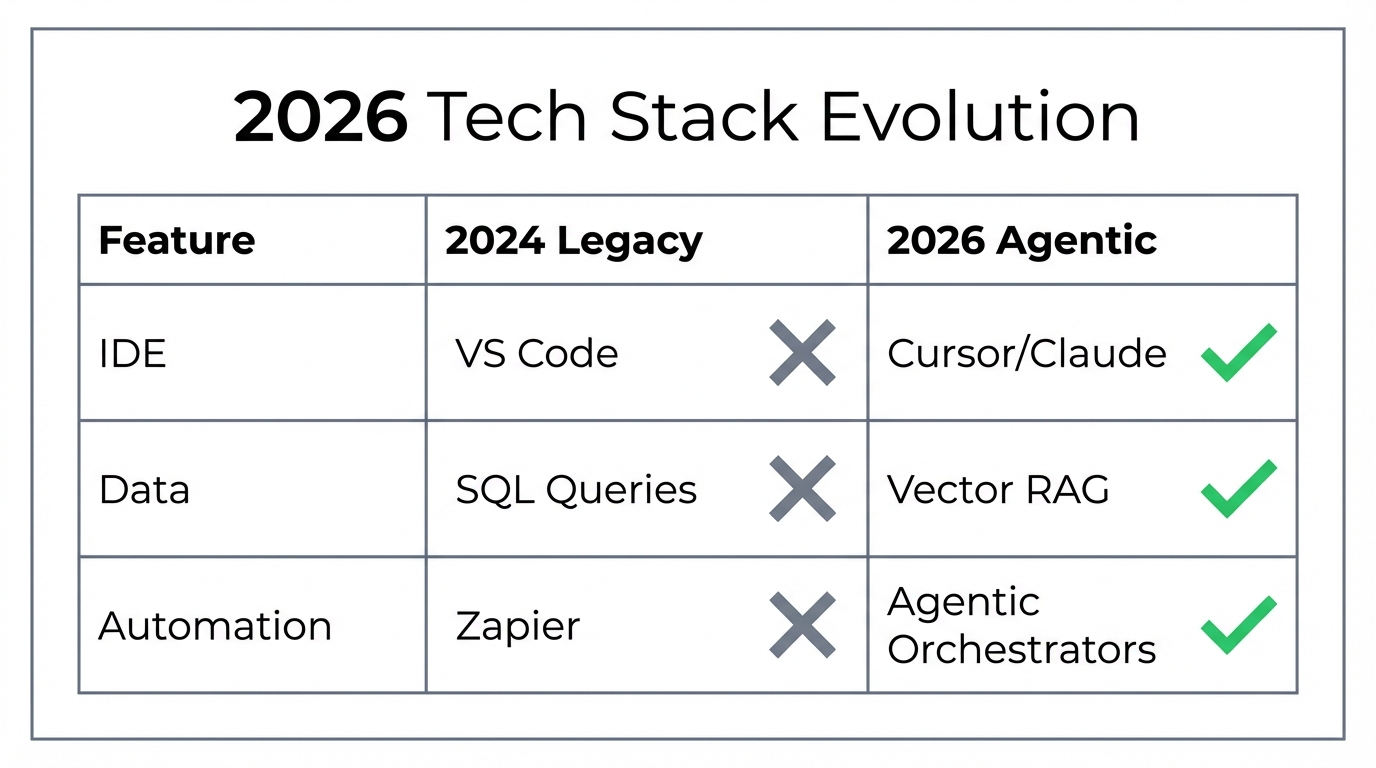 Technological shift from legacy tools to agent-native infrastructure.