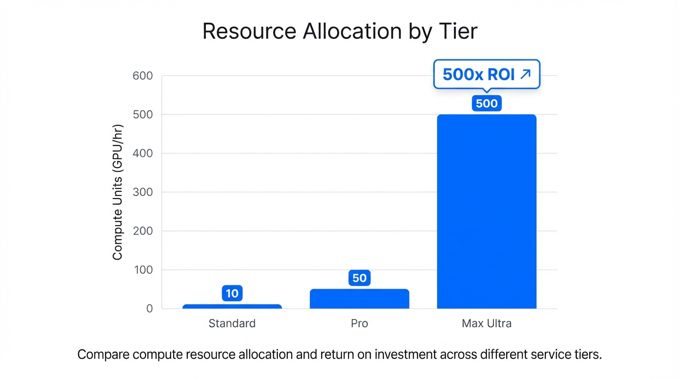 Comparison of compute resource distribution across product subscription tiers.