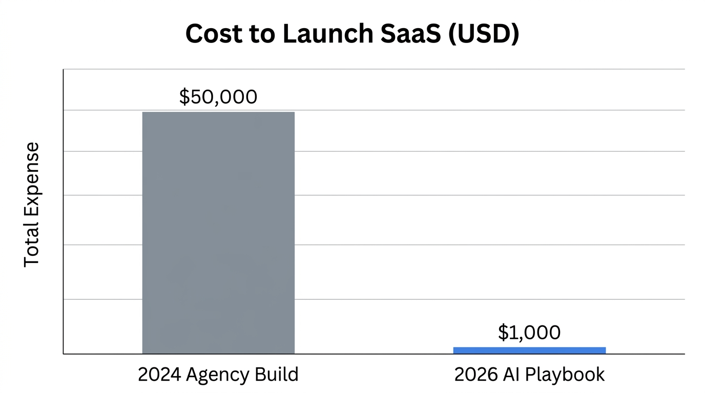 Comparison of traditional development costs versus the 2026 AI-driven approach.
