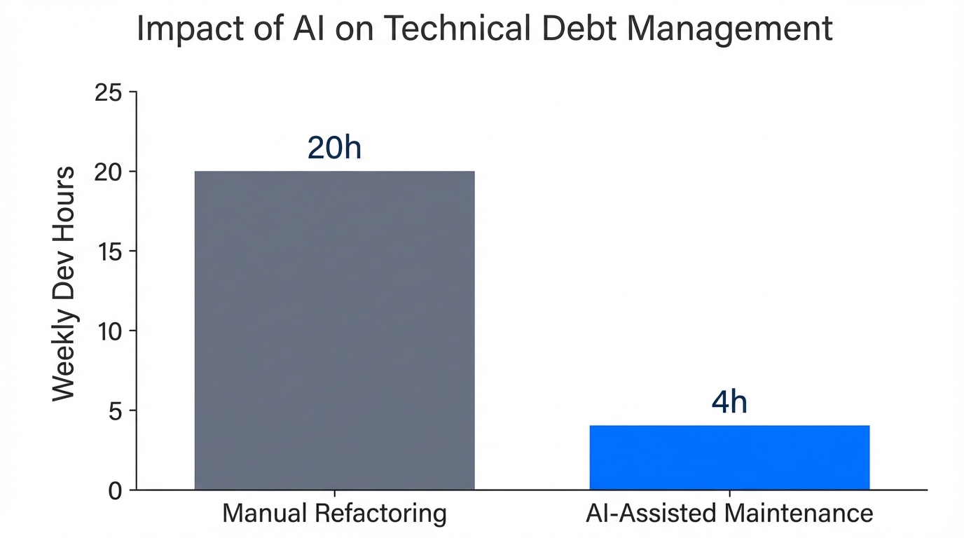 Efficiency gains in technical debt management using AI automation.