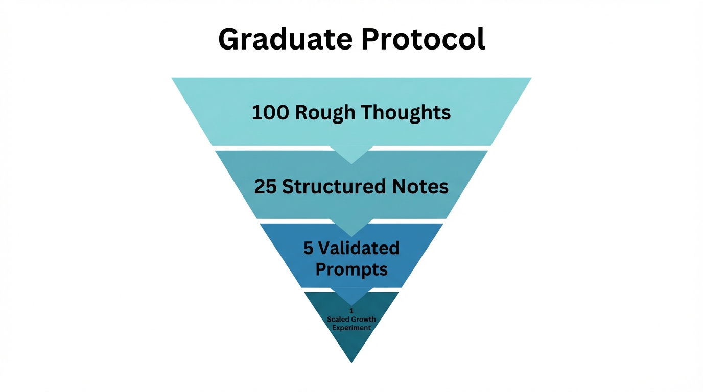 The Graduate Protocol funnel for filtering and scaling startup ideas.