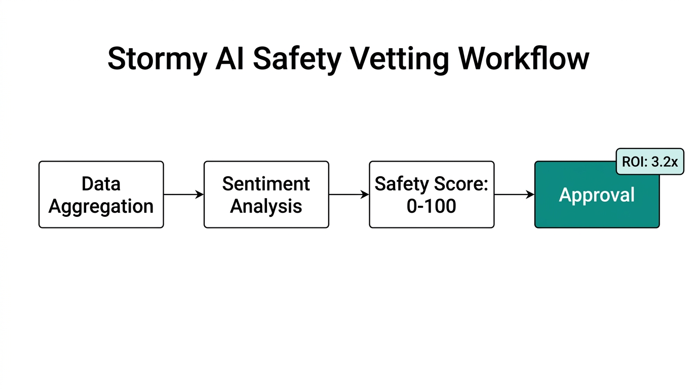 The automated safety vetting process used by Stormy AI.