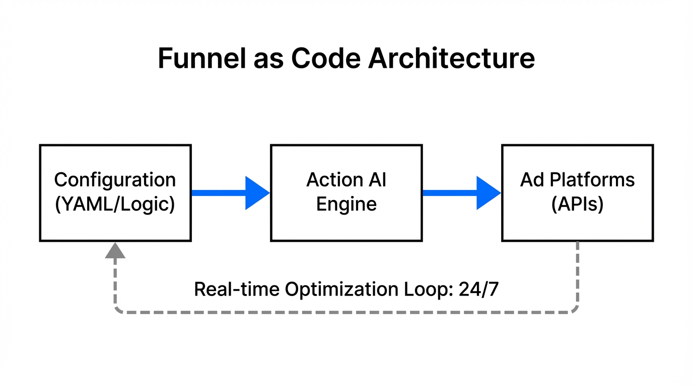 The automated architecture of a modern Funnel as Code system.