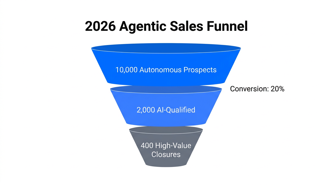 The 2026 sales funnel model using agentic lead qualification.