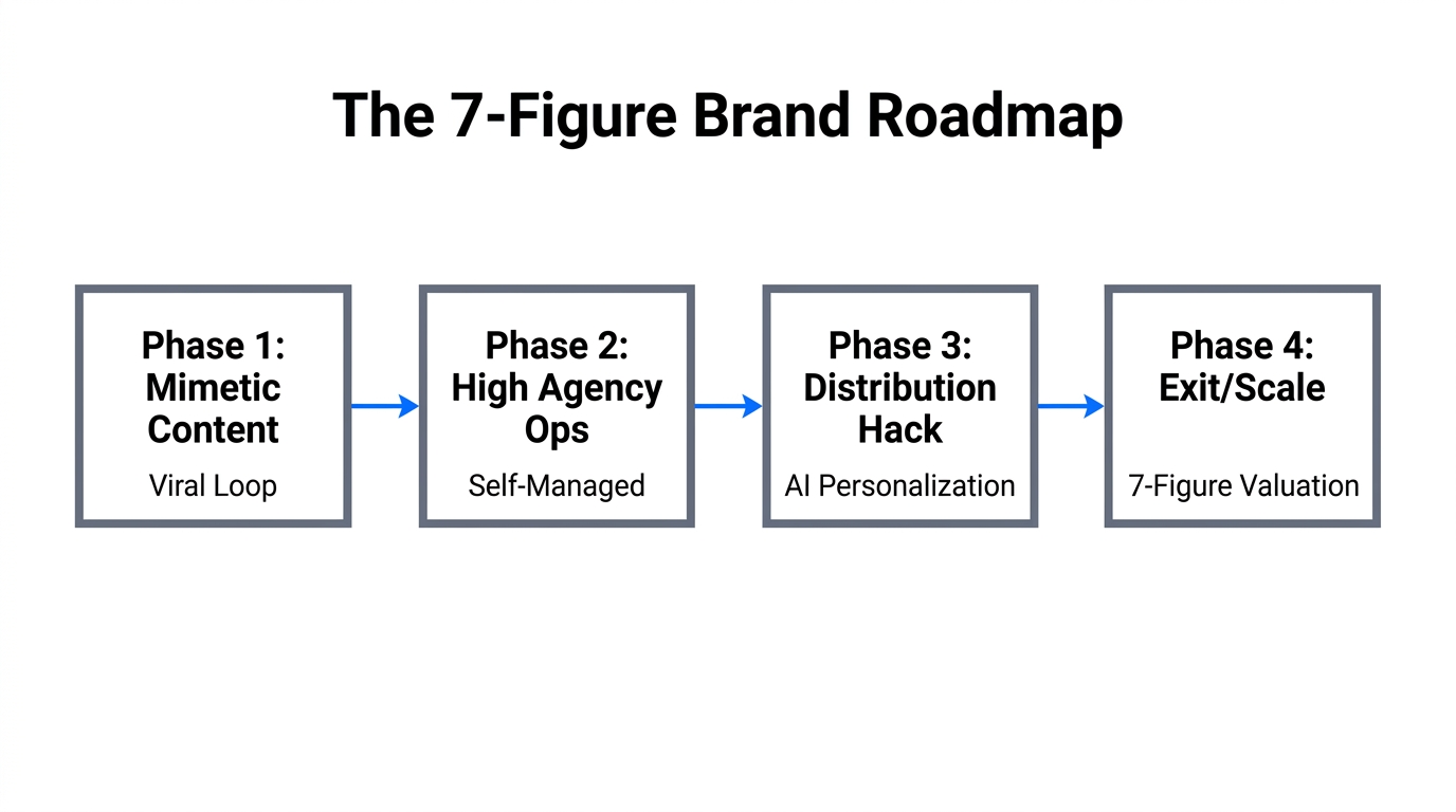 Four-step process for scaling a creator brand to seven figures.