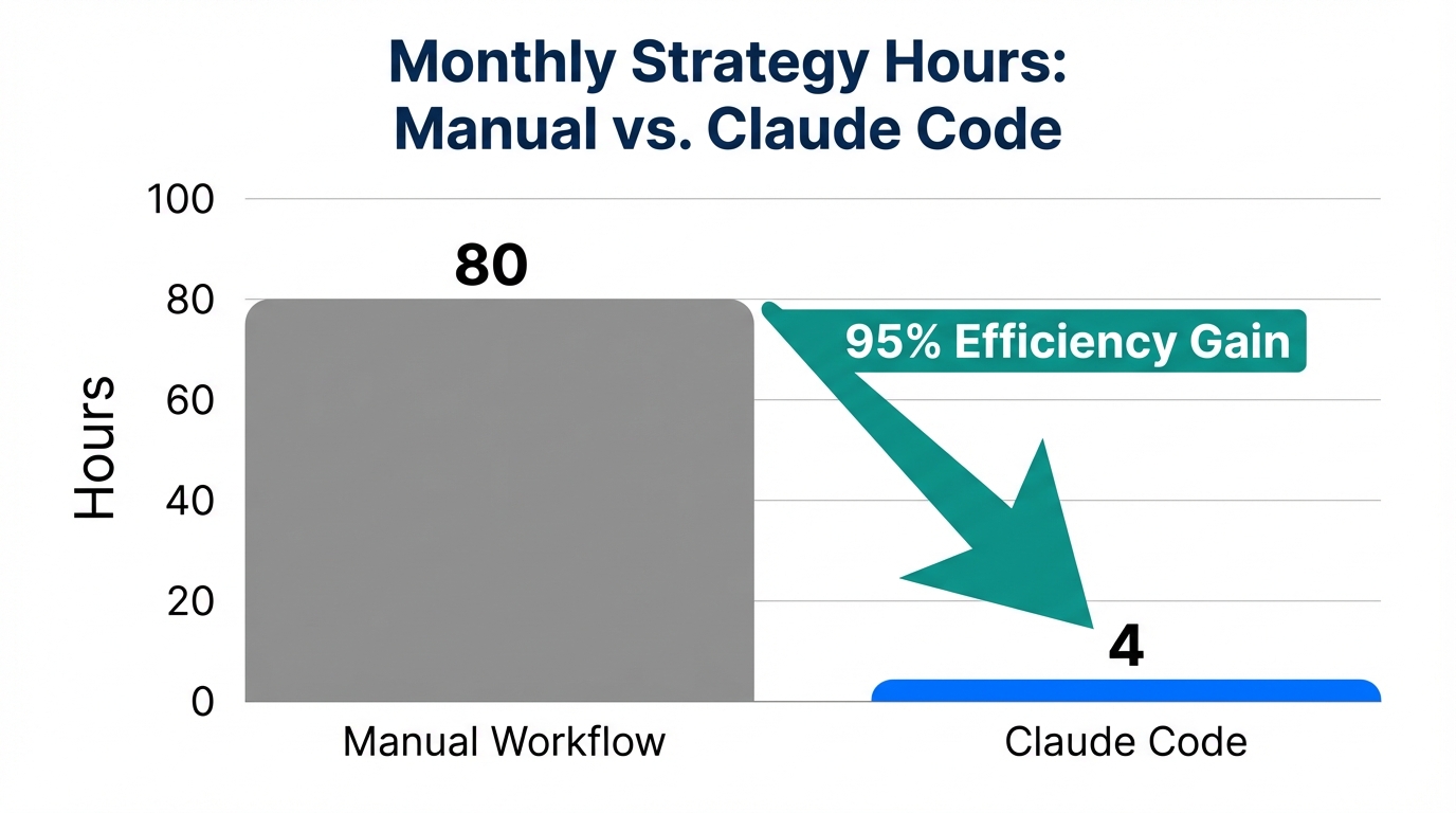 Comparison of time investment between manual and automated GEO workflows.
