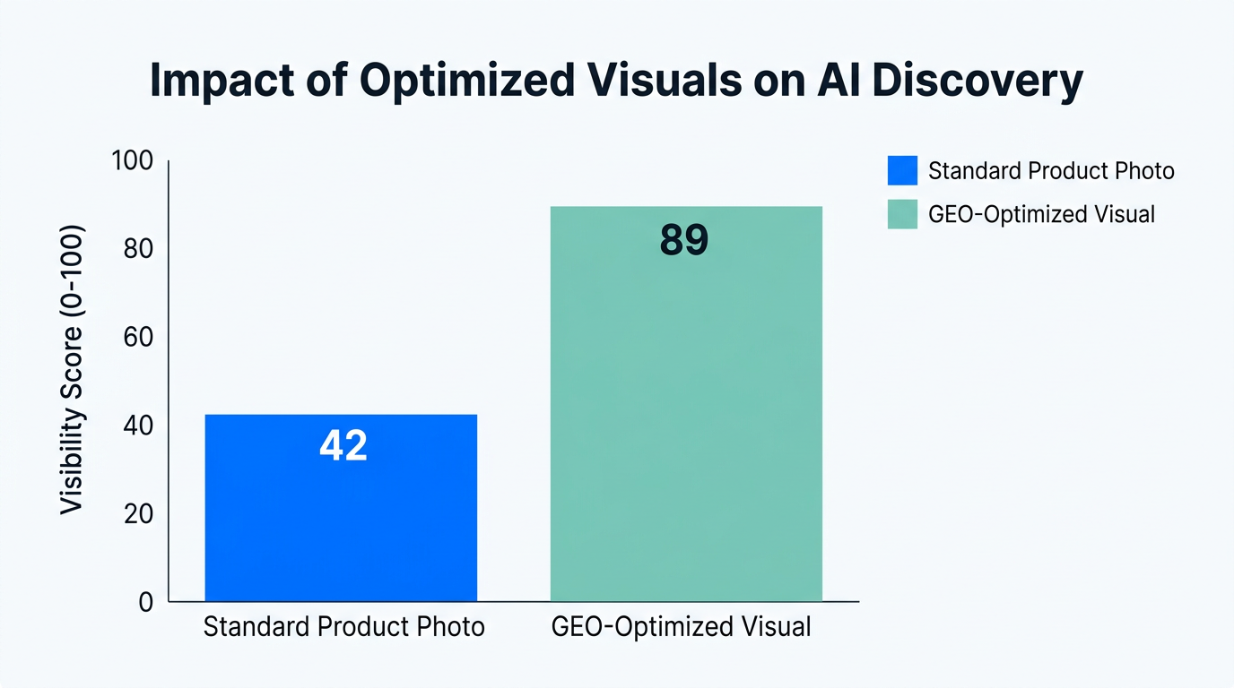 Visibility gains in AI search engines when using optimized product visuals.
