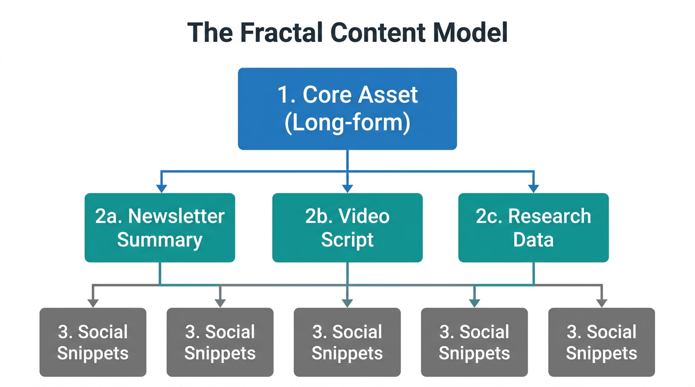 The fractal model breaking one core asset into micro-content.