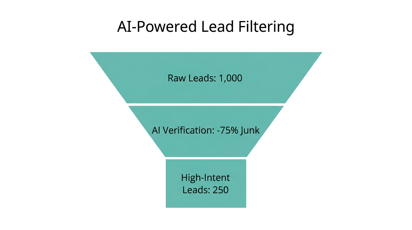 Visualizing the reduction in junk leads through AI-driven qualification.