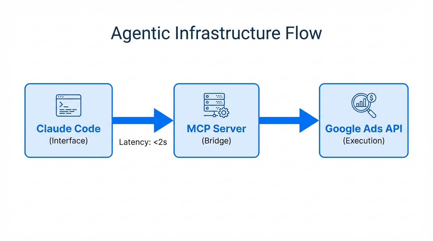 The technical workflow connecting Claude Code to the Google Ads API.