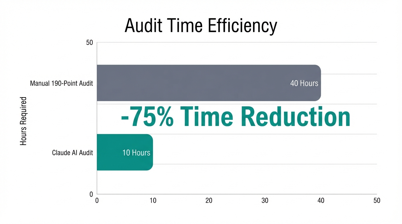 Efficiency gains comparing manual audits to AI-automated workflows.
