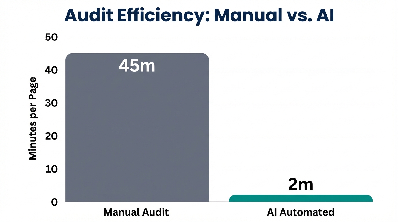 Time savings achieved by switching to automated AI-driven audits.