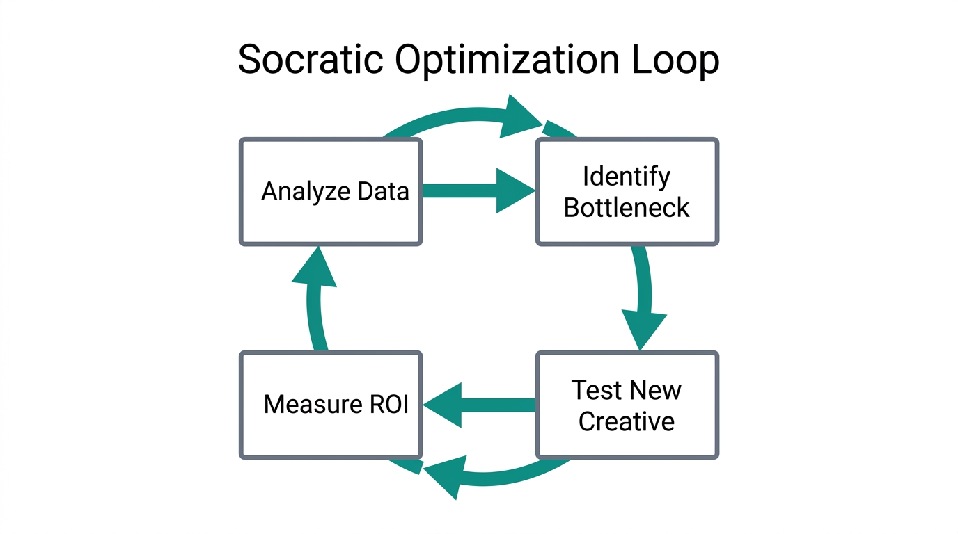 Continuous optimization loop using the Socratic Growth Method.