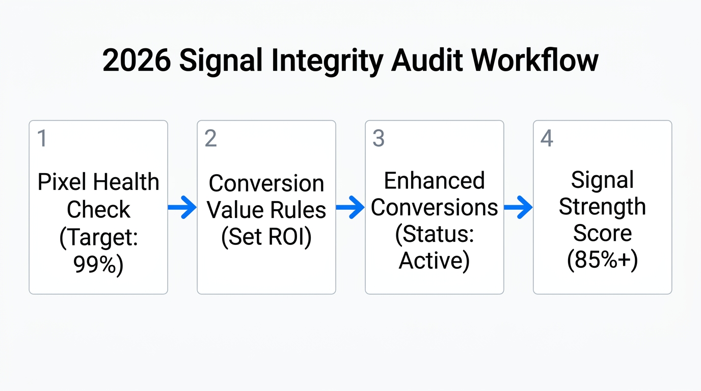A 4-step workflow for auditing conversion signal integrity.