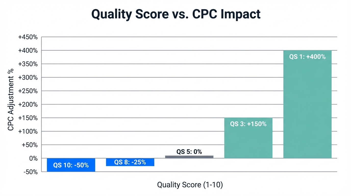 How Quality Score directly influences your Google Ads cost per click.