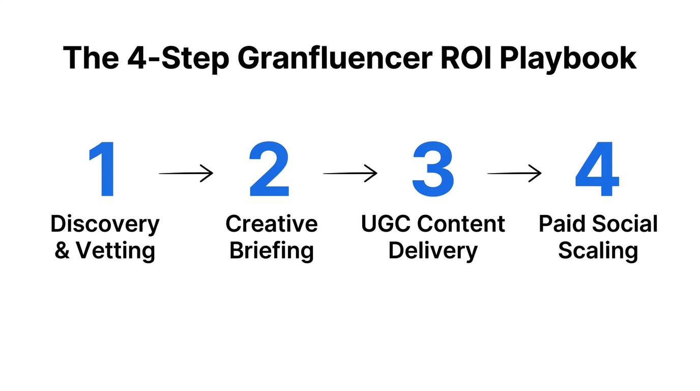 The systematic process for executing a successful granfluencer marketing campaign.