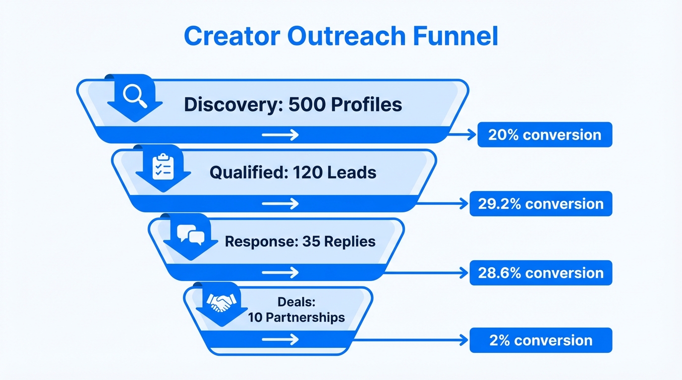 Efficiency metrics for scaling creator partnerships with automated vetting.