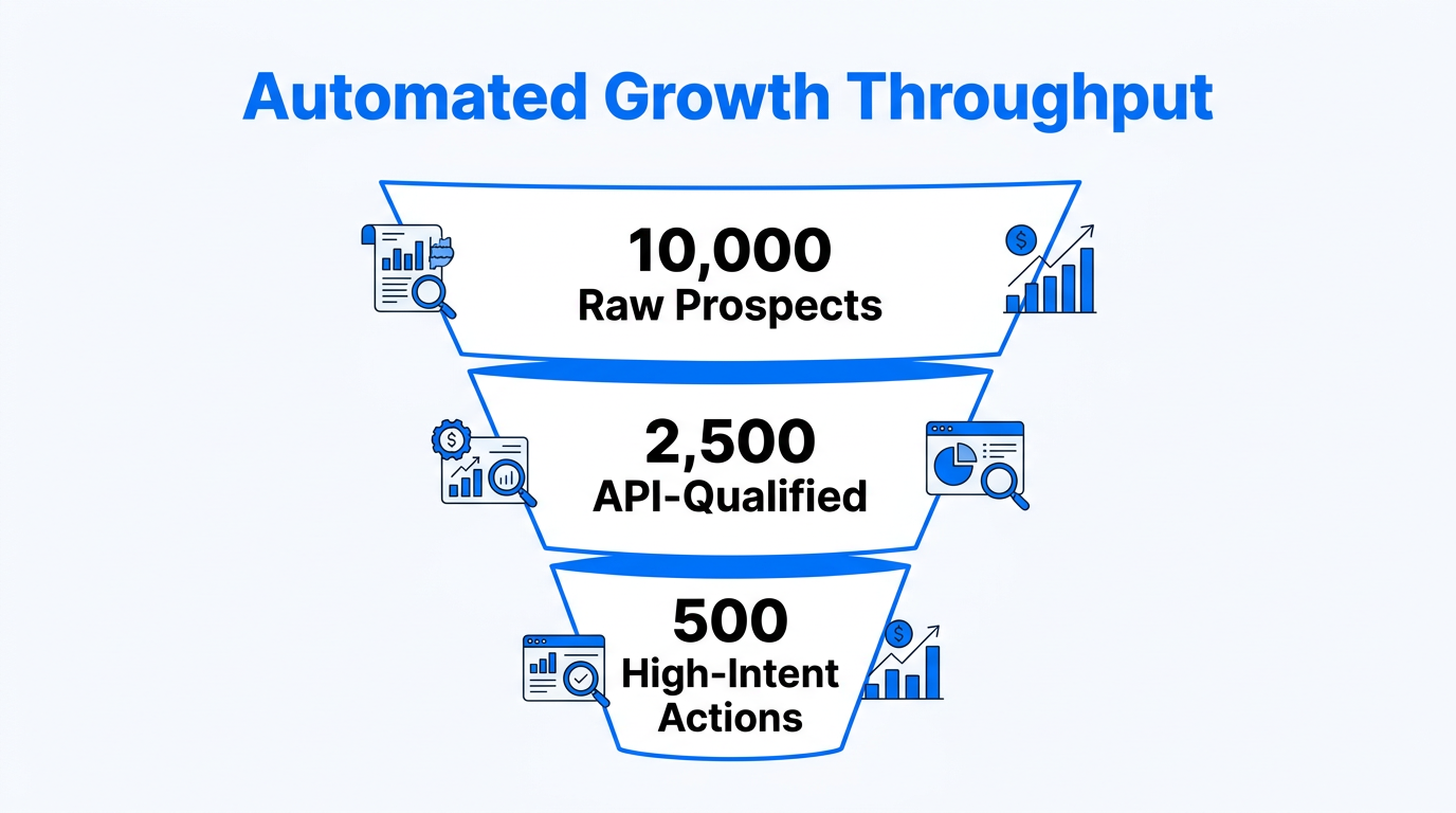 Marketing funnel throughput using automated Railway-hosted agents.