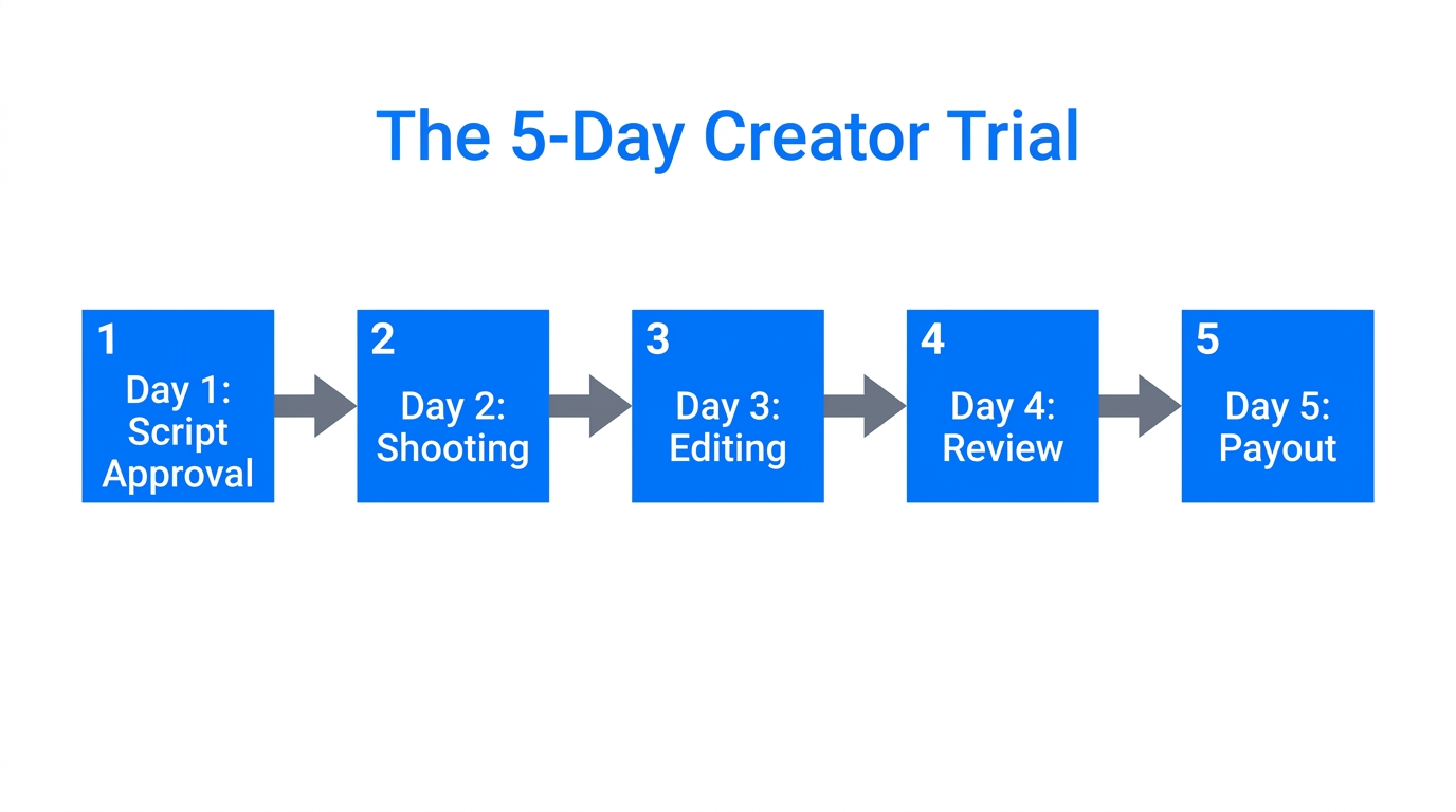 A five-day roadmap for testing and onboarding new UGC creators.