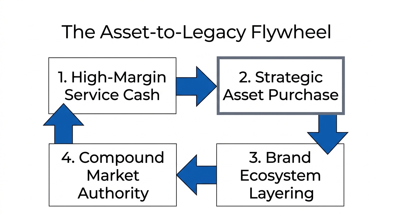 The four-step process for turning capital into a legacy brand ecosystem.